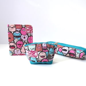 Cute Ice Cream Combo | Medium Wallet, Pencil Pouch & Coin Pouch - Perfect for Animal Lovers!