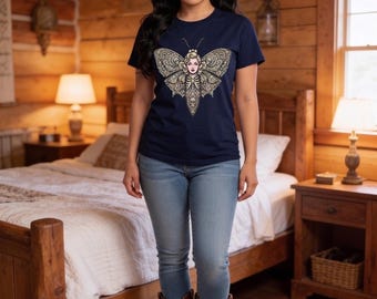 T-shirt unisexe classique Death Moth Pinup Girl rétro Dirty Gringo