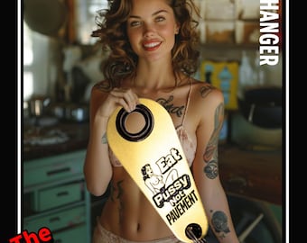 Solid Brass Motorcycle Gremlin Bell Hanger Eat PussyCat Not Pavement Chopper Harley Old School Biker