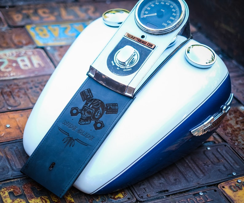 Harley Davidson Leather Gas Tank Panel Dyna Wide Glide Old Etsy