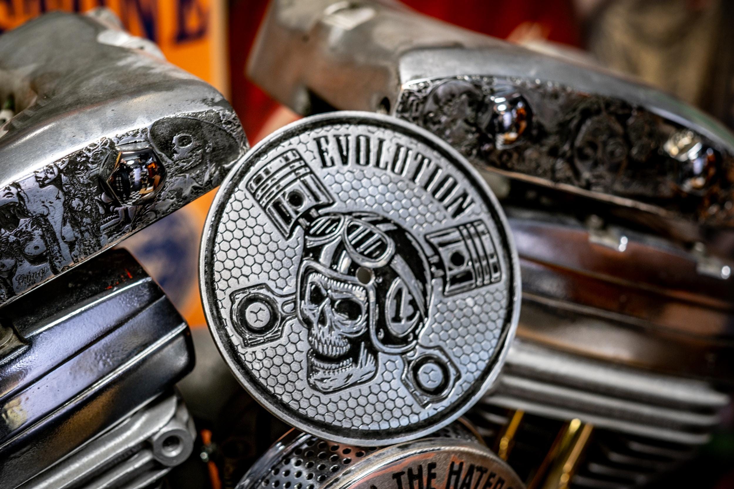 Evo Evolution Engraved Skull Air Filter Air Cleaner Cover 5.5