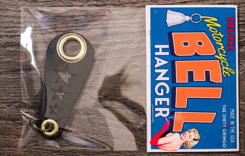 Motorcycle Gremlin Bell Hanger Triple Retro Stars Black Etsy