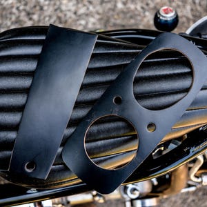 Harley FXR Black PREMIUM Real Leather dash console insert Super High Quality