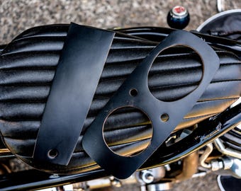 Insert de console de tableau de bord en cuir véritable noir de qualité supérieure pour Harley FXR.