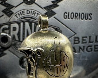 F*CK You Middle Finger Brass Skull Motorcycle Gremlin Bell Chopper Harley Old School Biker