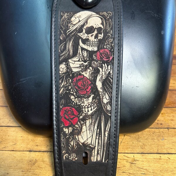 thumbnail image 2 of Harley Davidson Leather Fuel Gas Tank Panel Bib – Don't Tread On Me Liberty Death – The Dirty Gringo 2 of 4