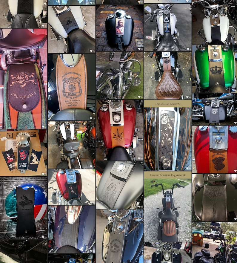 Retro Shovelhead Gas Tank Leather Panel Bib Harley Davidson Etsy