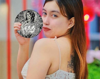 Holy Mother Mary Engraved Air Cleaner End Cover – 5.5" Diameter For Harley Davidson