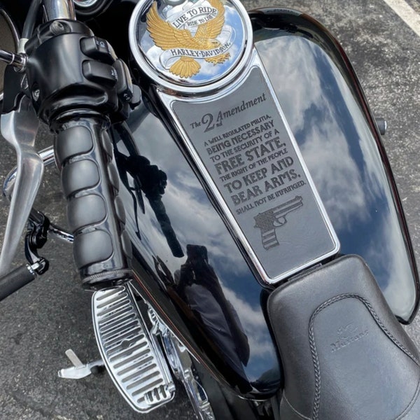 Leather USA 2nd Amendment 27 words 87-07 Harley Davidson Touring Dash Insert