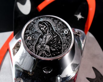 Holy Mother Custom Engraved Timing Points Cover 2 Hole Harley Davidson Shovelhead Evo Evolution 1970-1999