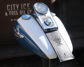 Bavoir de réservoir d'essence en cuir Harley Davidson Fat Boy Softail V-Twin Custom