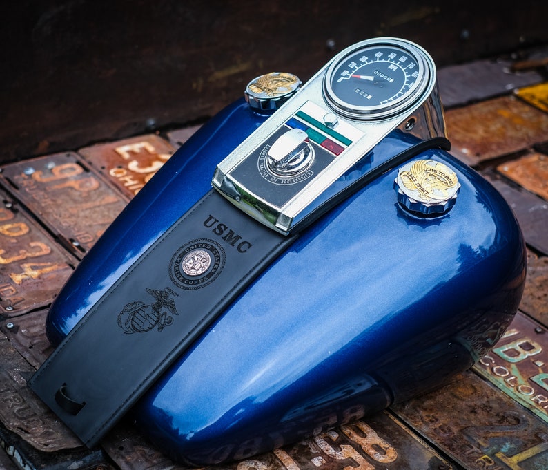 Leather Gas Tank Panel Bib Harley Davidson Split Tank USMC USA Etsy