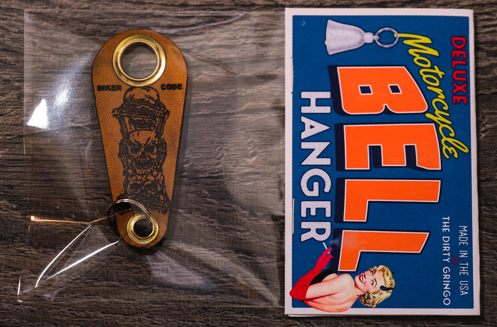 Motorcycle Gremlin Bell Hanger Hear Speak See No Evil Brown Etsy