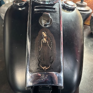 Our Lady of Guadalupe Engraved Leather 2008-2022 Road King Dash insert