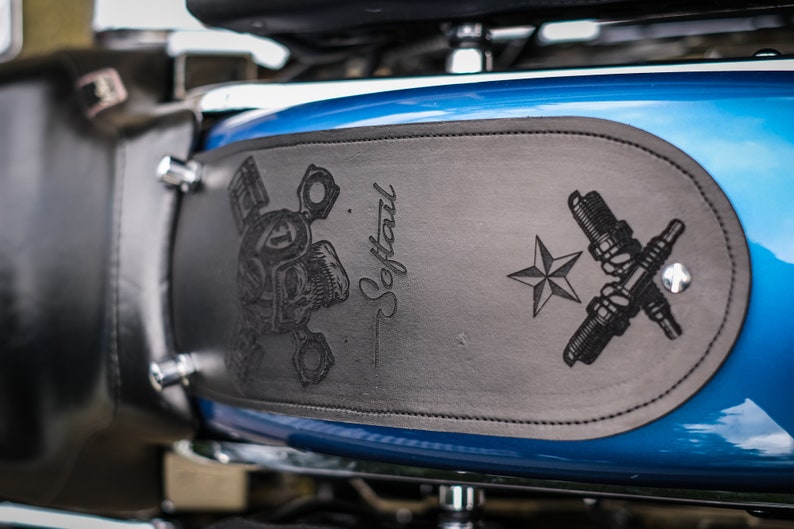 Rear Fender Bib Harley Davidson Softail Black Leather 13 Etsy