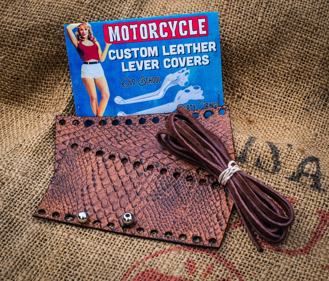 Premium Python Brown Leather Motorcycle Harley & Universal Etsy
