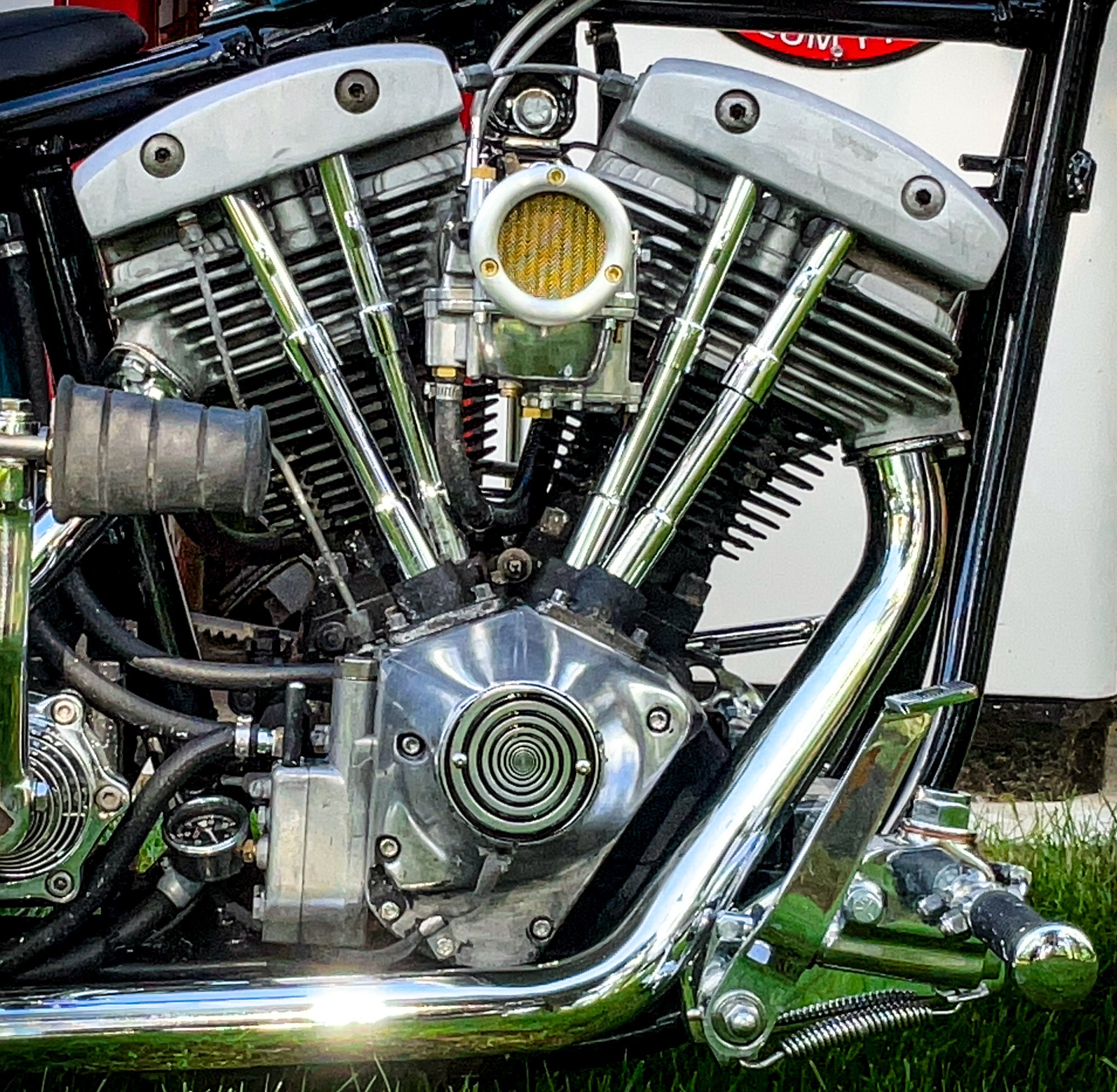 Downward Spiral Silver Shovelhead Evo Points Timing Timer Cover