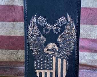 Retro American Eagle Patriotic Leder Harley Davidson Custom Hinten Fender Panel