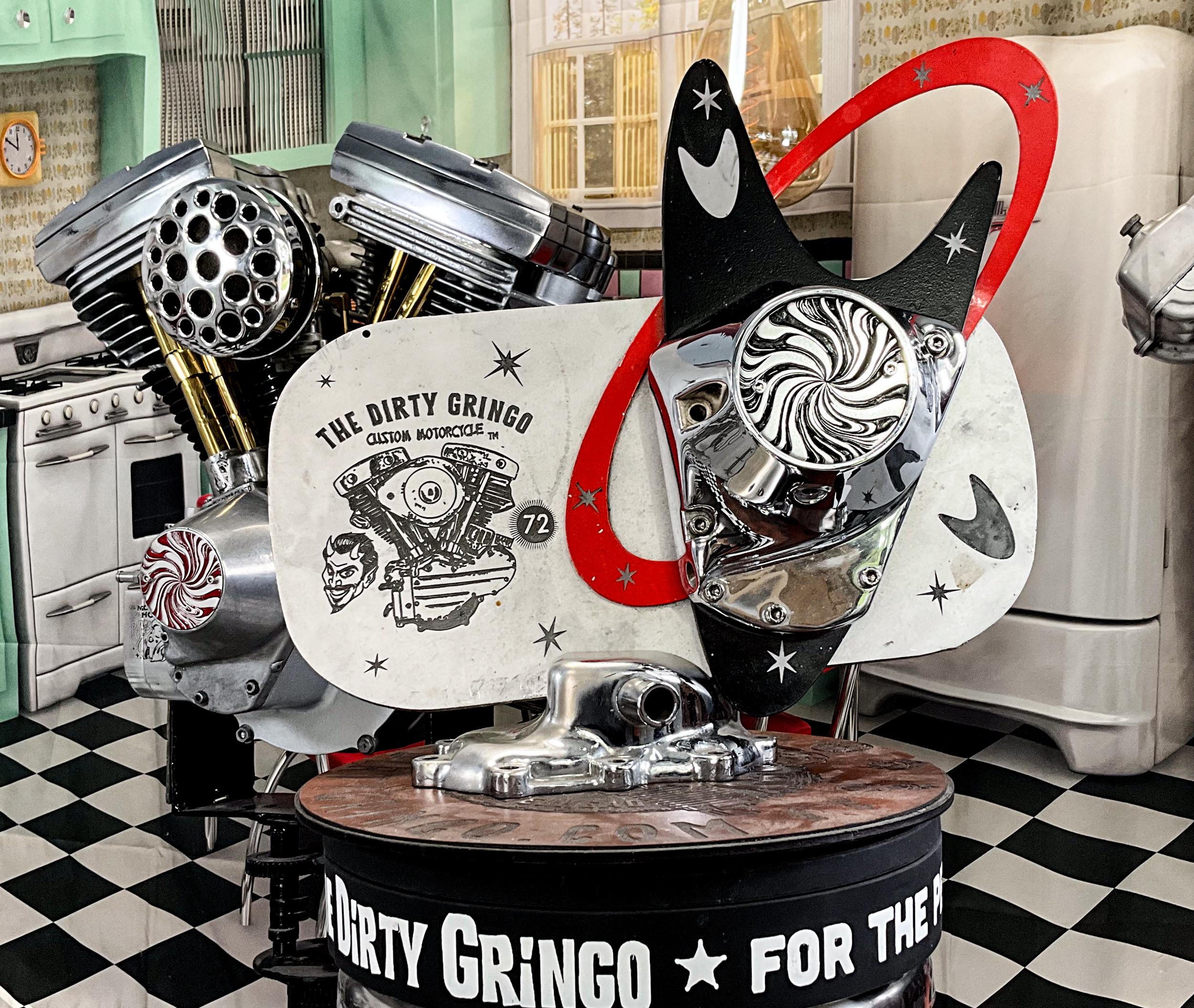 Hot Carved Psycho Candy Black Silver Evo Shovelhead 2 Hole Timing