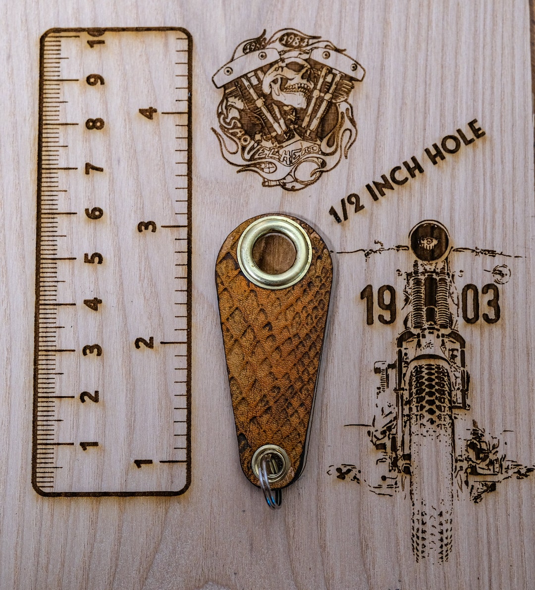 Motorcycle Gremlin Bell Hanger Python Snake Brown Leather Luck - Etsy
