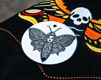 Ironhead Sportster Pinup Girl Death Moth Flash Tattoo Timing Cover Harley