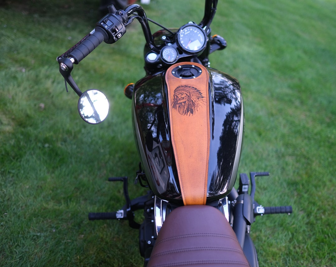 Custom Leather Indian Scout Bobber Motorcycle Gas Tank Bib Etsy