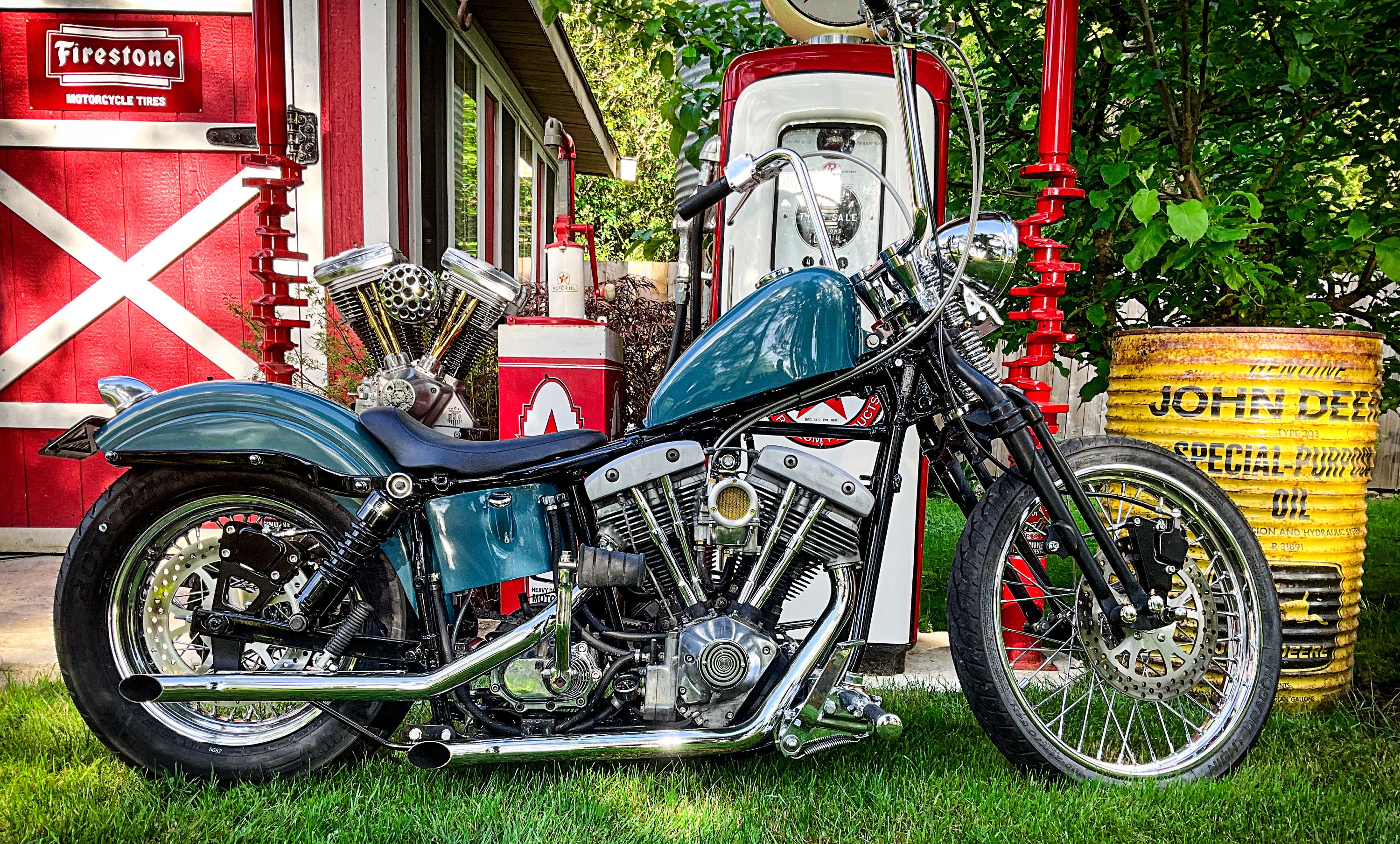 Downward Spiral Silver Shovelhead Evo Points Timing Timer Cover