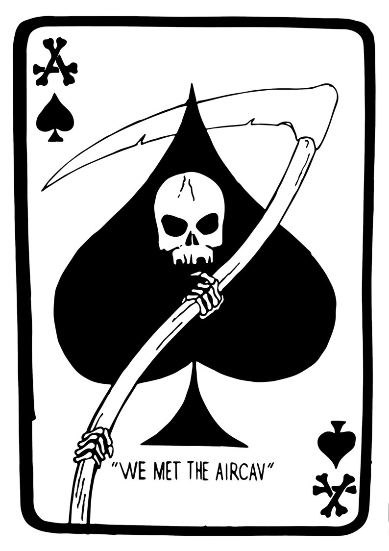 Vietnam Death Card We Met The Aircav Us Army Ace Of Spades Dxf | Etsy