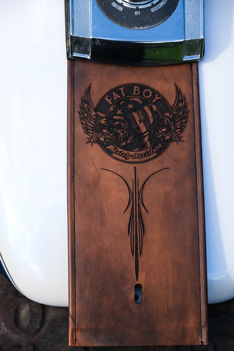 Harley Davidson Leather Fuel Gas Tank Panel Bib Brown Retro Etsy