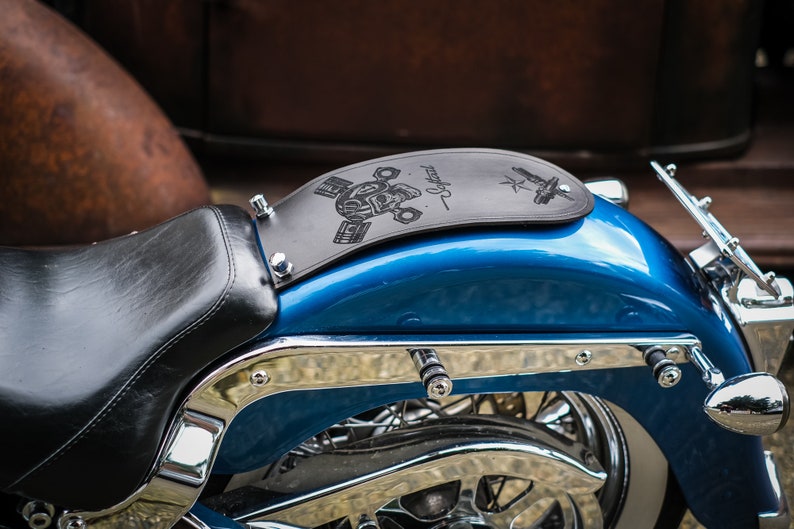 Rear Fender Bib Harley Davidson Softail Black Leather 13 Etsy