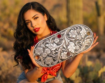 Shovel Evo Carved Harley Primary Inspection Cover black Engraved Scrollwork 1970-1999