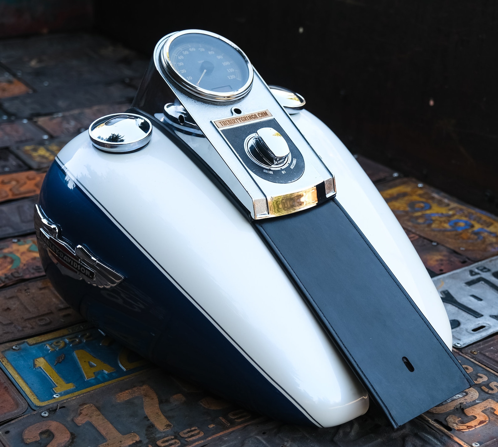 Black Plain Leather Gas Tank Panel Bib No Design Simple Smooth Etsy