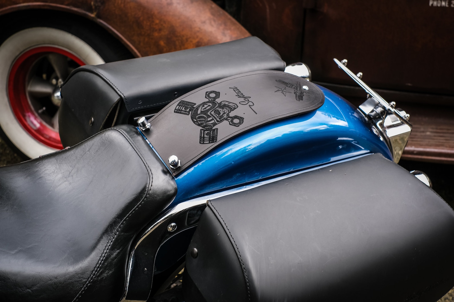 Rear Fender Bib Harley Davidson Softail Black Leather 13 Etsy