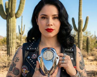 Solid Brass Engraved Indian Motorcycle Liberty Coin Horn Cover Insert Limited