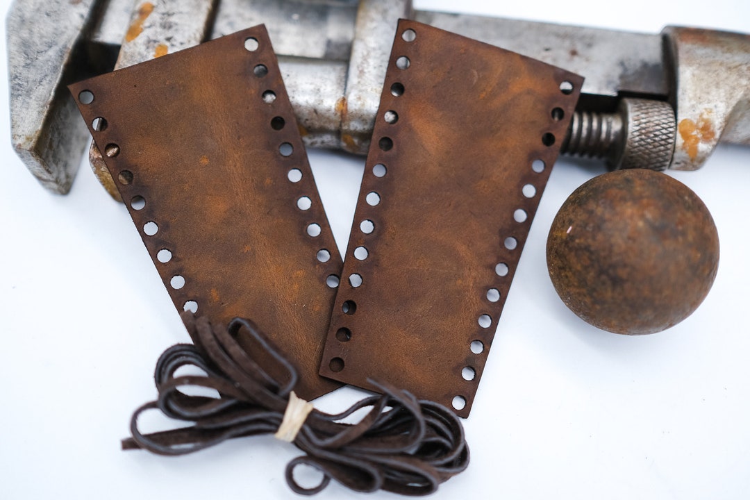 Premium Distressed Brown Leather Motorcycle Clutch & Brake Lever Covers