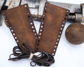 Premium Distressed Brown Leather Motorcycle Clutch & Brake Lever Covers Harley Davidson Universal  (Pair)