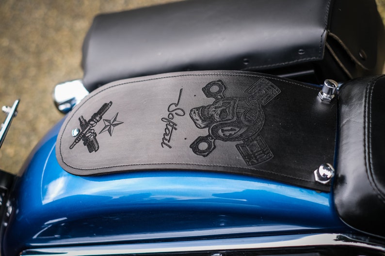 Rear Fender Bib Harley Davidson Softail Black Leather 13 Etsy