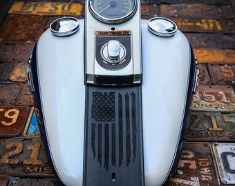 USA USA Flagge Distressed Harley Davidson Schwarz Leder Gas Tank Panel Lätzchen