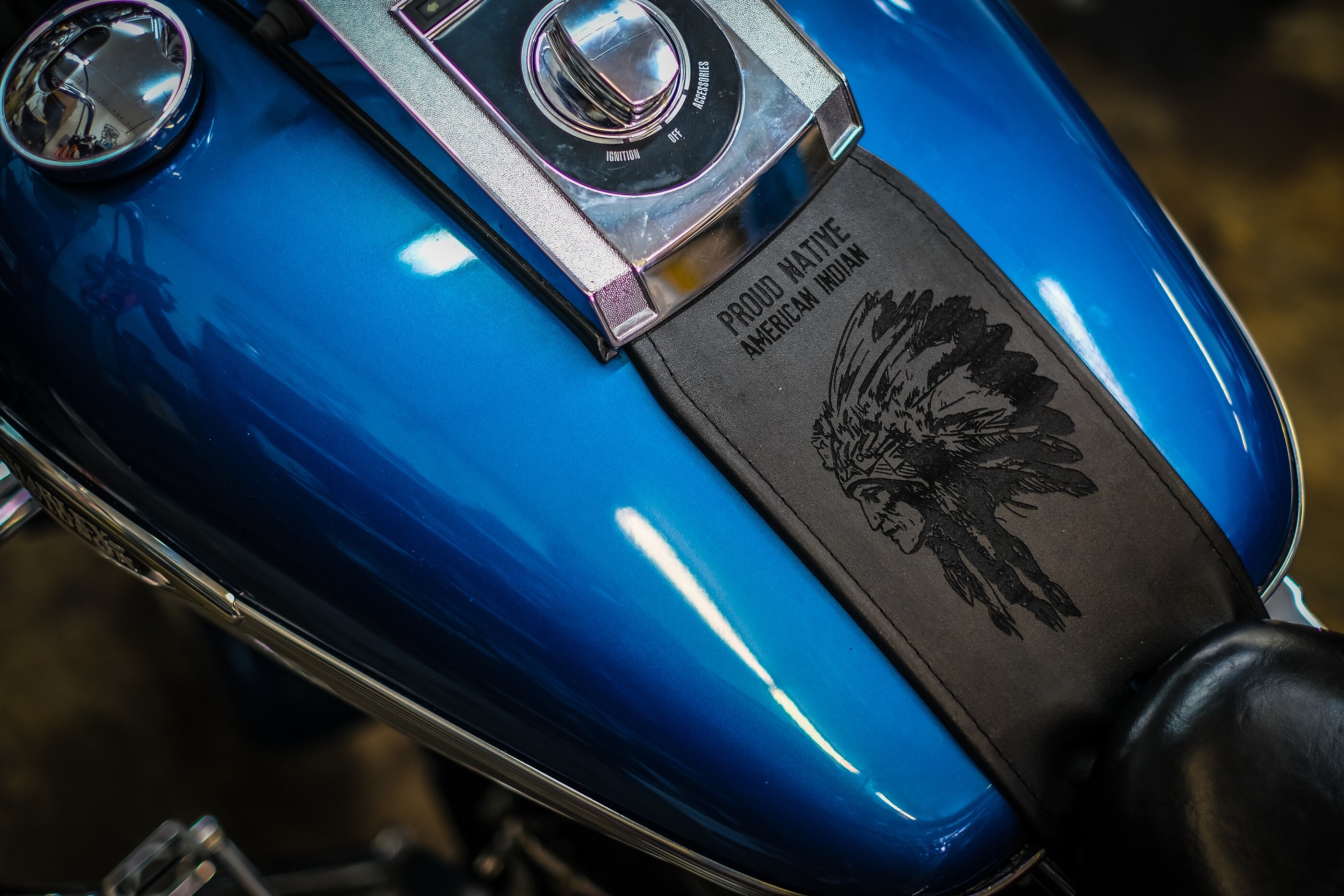 harley leather tank panel