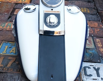 Schwarzes schlichtes Leder Tank Panel Lätzchen Kein Design Einfache Glatte Harley Davidson