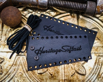 Heritage Softail Premium Black Embossed Leather Motorcycle Harley Davidson (Pair) Lever Covers