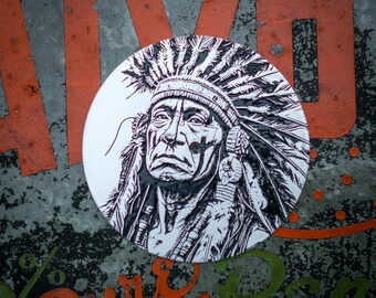Indian Chief Engraved Air Filter Cover Cap 5.5” Motorcycle Cleaner