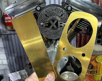 Plain Brass No bling Metal dash console inserts FXR  Fits Harley Davidson