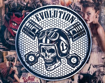 Evo Evolution Engraved Skull Air Filter Air Cleaner Cover 5.5