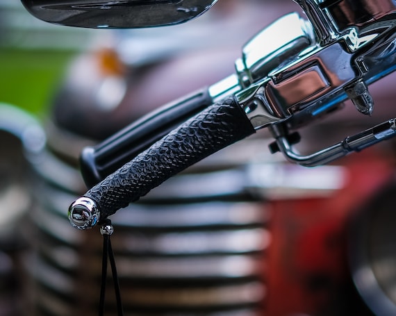 Premium Python Black Leather Motorcycle Harley Universal Lever Covers pair Etsy