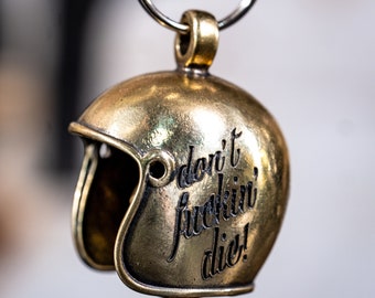 Don't Fuckin Die Brass Skull Motorcycle Guardian Gremlin Bell Chopper Harley and others - The Dirty Gringo