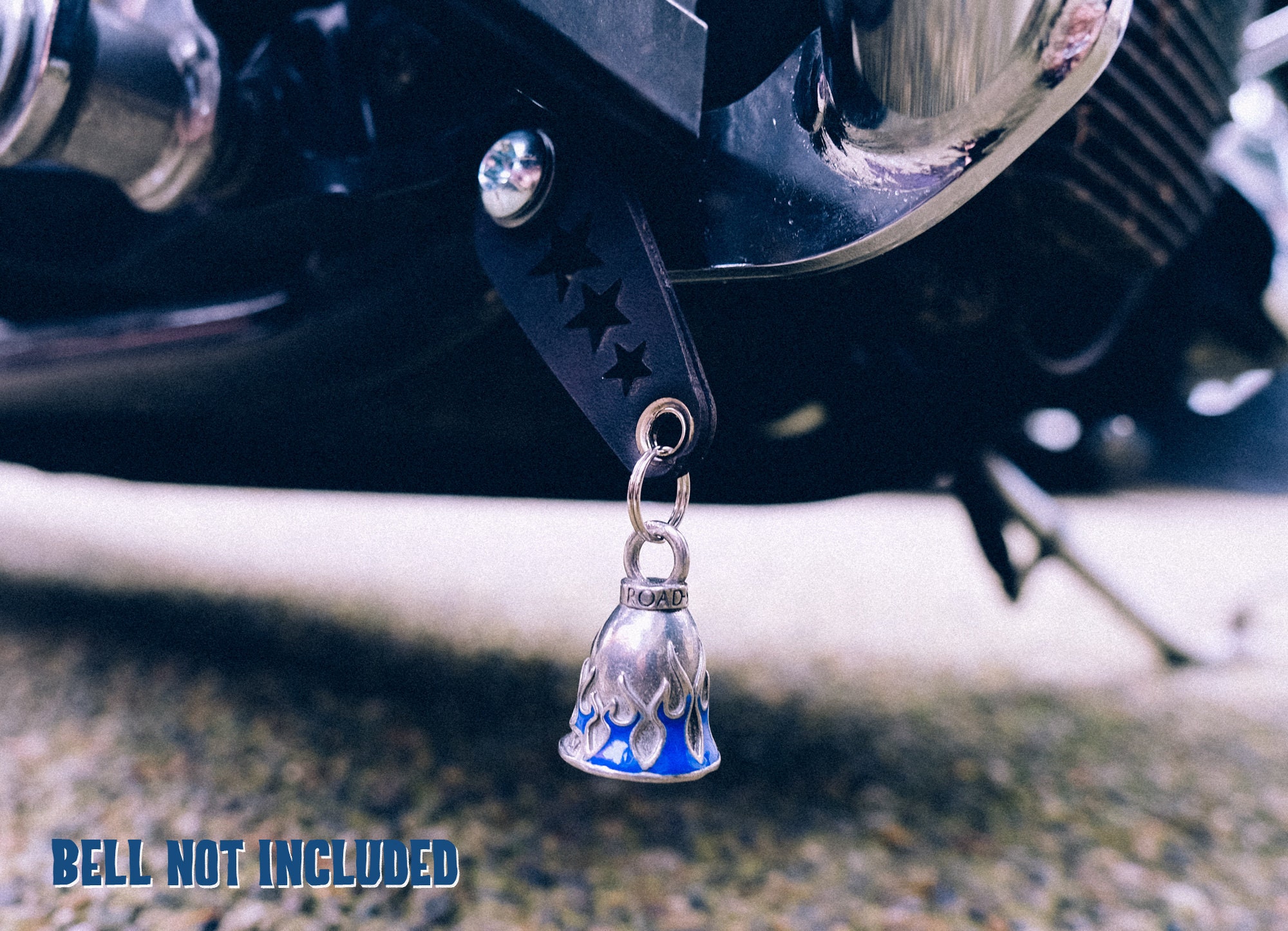 Motorcycle Gremlin Bell Hanger Triple Retro Stars Black Etsy