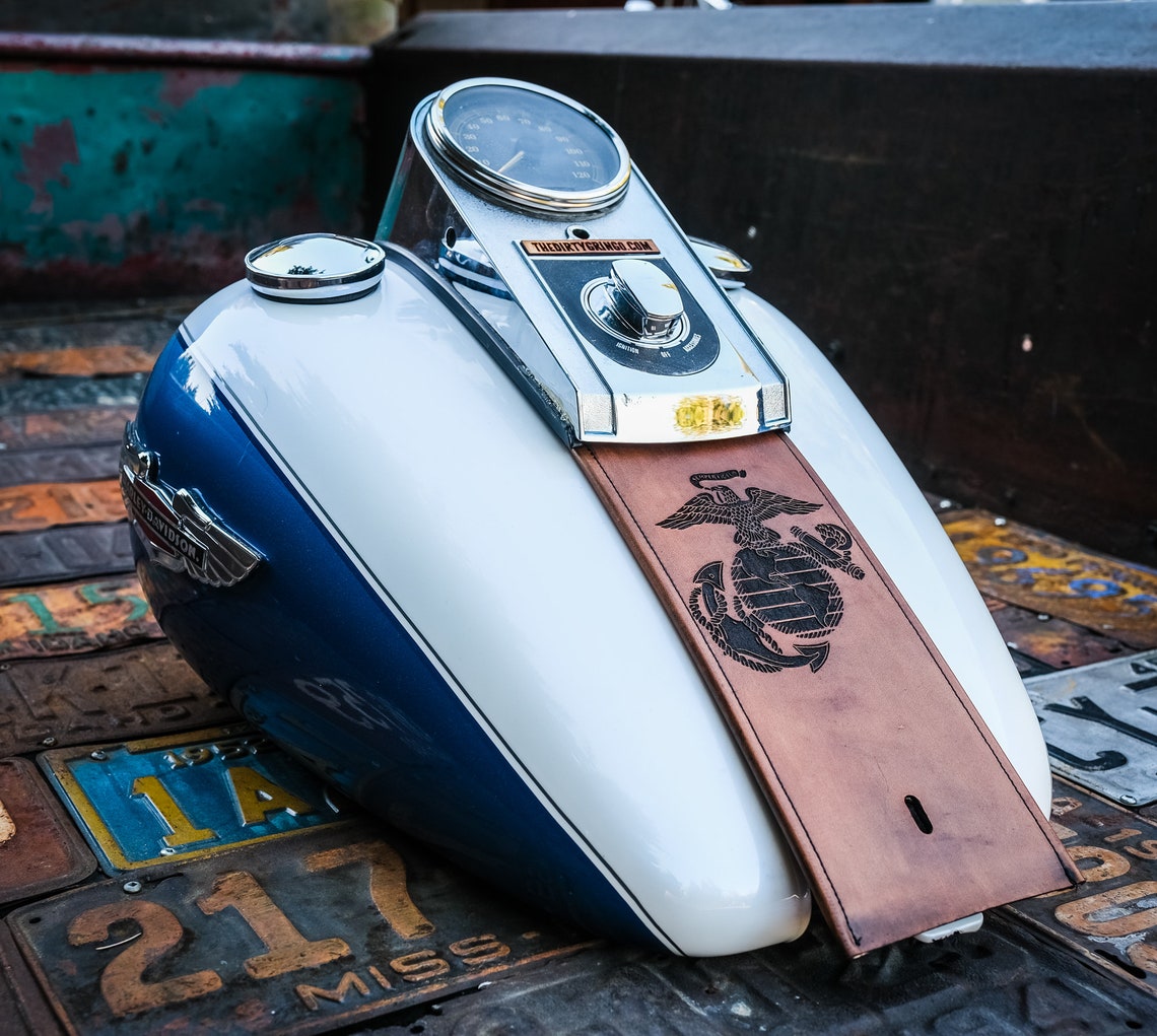 Harley Davidson Leather Fuel Gas Tank Panel Bib CUSTOM ORDER & Etsy