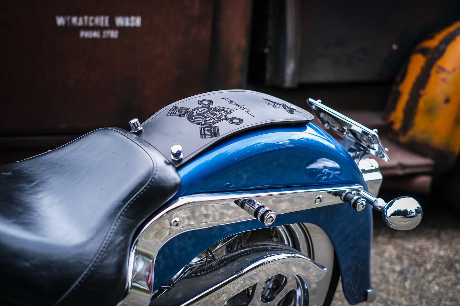 Rear Fender Bib Harley Davidson Softail Black Leather 13 Etsy