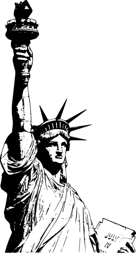 Statue of Liberty New York SVG DWG DXF for use with cnc | Etsy
